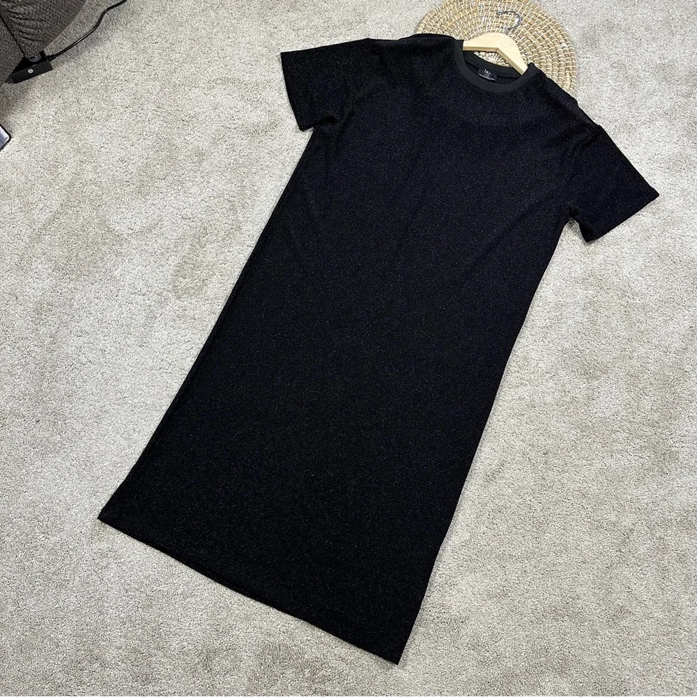 SOLD | Dressed in Lala Casual Luxe Midi Dress in Black Disco Sparkle Boxy S - Picture 4 of 16